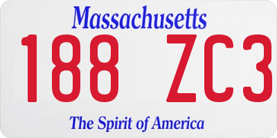 MA license plate 188ZC3