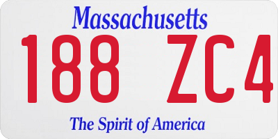MA license plate 188ZC4