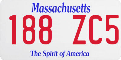 MA license plate 188ZC5