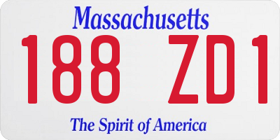 MA license plate 188ZD1