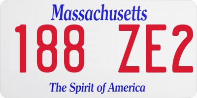 MA license plate 188ZE2
