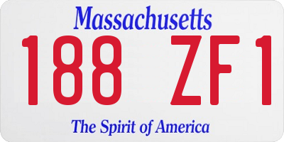 MA license plate 188ZF1