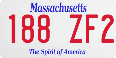 MA license plate 188ZF2