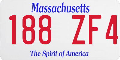 MA license plate 188ZF4