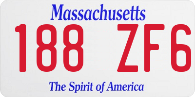 MA license plate 188ZF6