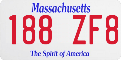 MA license plate 188ZF8