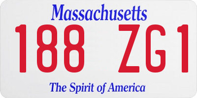 MA license plate 188ZG1