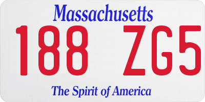 MA license plate 188ZG5