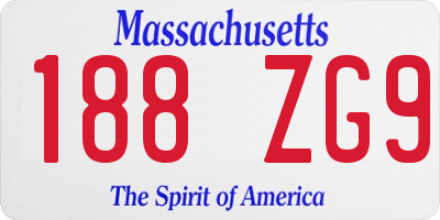 MA license plate 188ZG9