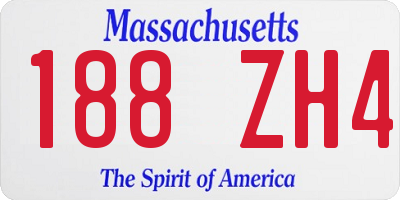MA license plate 188ZH4