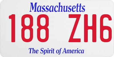 MA license plate 188ZH6