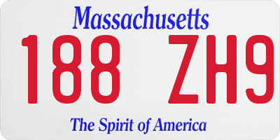 MA license plate 188ZH9