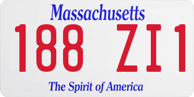 MA license plate 188ZI1