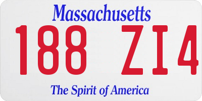 MA license plate 188ZI4