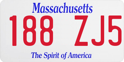 MA license plate 188ZJ5