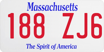 MA license plate 188ZJ6