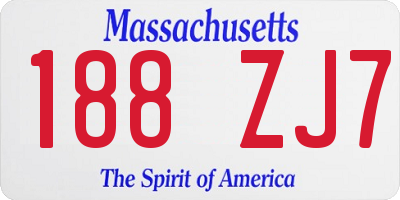 MA license plate 188ZJ7