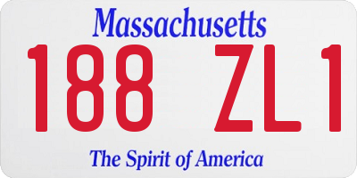 MA license plate 188ZL1