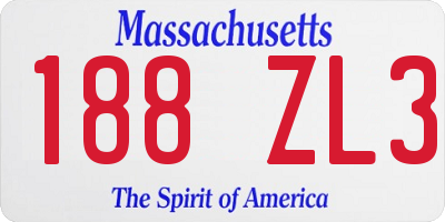 MA license plate 188ZL3
