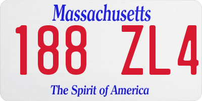 MA license plate 188ZL4