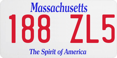 MA license plate 188ZL5