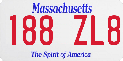 MA license plate 188ZL8