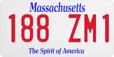 MA license plate 188ZM1