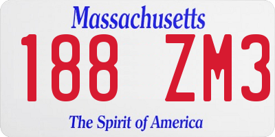 MA license plate 188ZM3