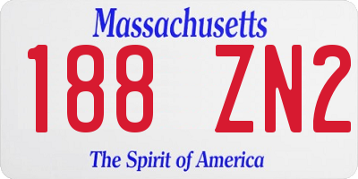 MA license plate 188ZN2