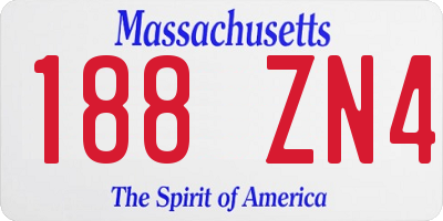 MA license plate 188ZN4