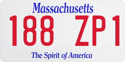 MA license plate 188ZP1