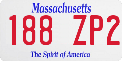 MA license plate 188ZP2
