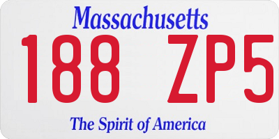 MA license plate 188ZP5