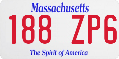 MA license plate 188ZP6