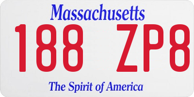 MA license plate 188ZP8