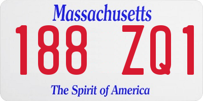 MA license plate 188ZQ1