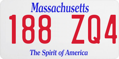 MA license plate 188ZQ4