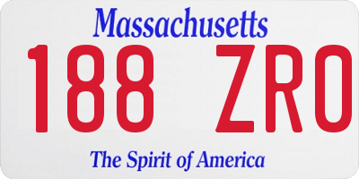 MA license plate 188ZR0