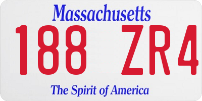 MA license plate 188ZR4