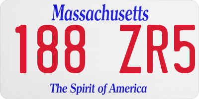 MA license plate 188ZR5