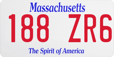 MA license plate 188ZR6