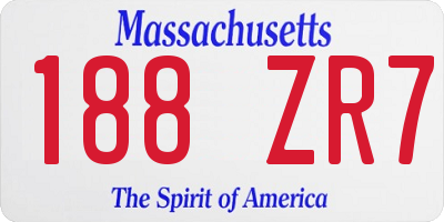MA license plate 188ZR7