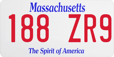 MA license plate 188ZR9