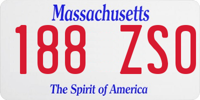 MA license plate 188ZS0