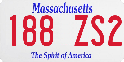 MA license plate 188ZS2