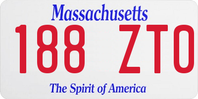 MA license plate 188ZT0