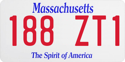 MA license plate 188ZT1