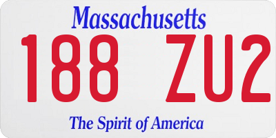 MA license plate 188ZU2