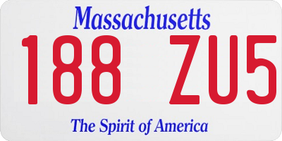 MA license plate 188ZU5