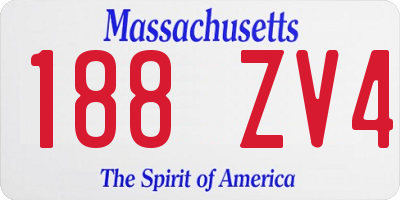 MA license plate 188ZV4